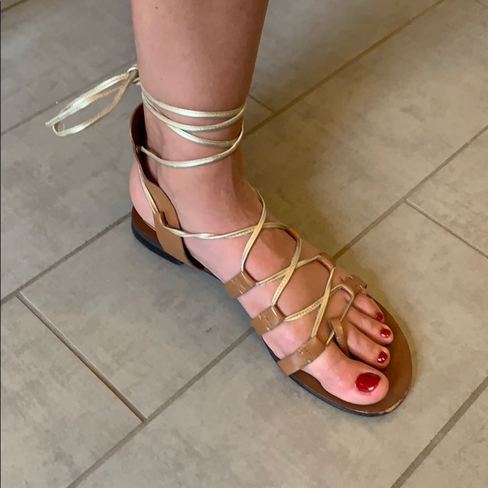 Designer lace-up gladiator sandals